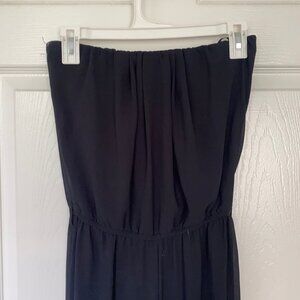 Black chiffon tube top jumpsuit